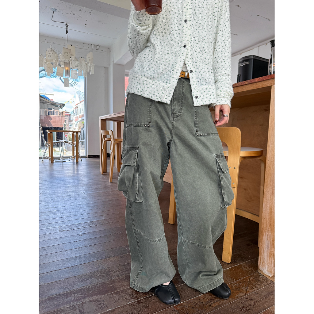 LelyMooch フェード加工ワークパンツ　LEM261