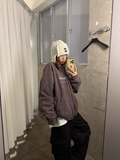 LelyMooch Felpa con zip stile vintage americano LEM264