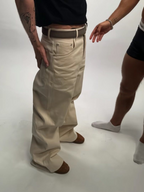 オートミール 13.8oz ワイドストレートデニム  LOM093