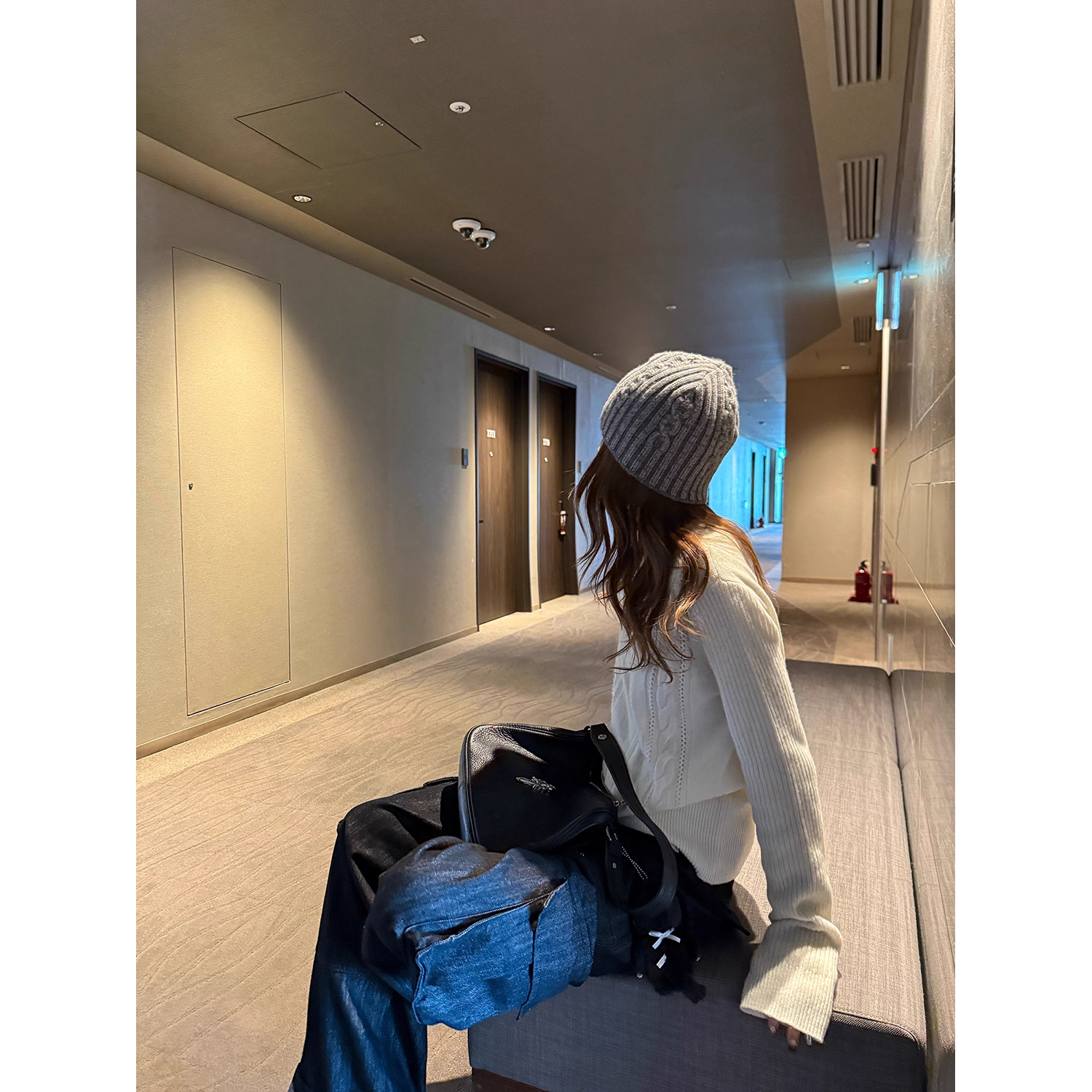 LelyMooch ウール100% ケーブルジップハイネックニット  LEM260