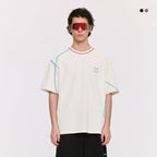 ゆったり着られる 配色ステッチ半袖Tシャツ  LOM074