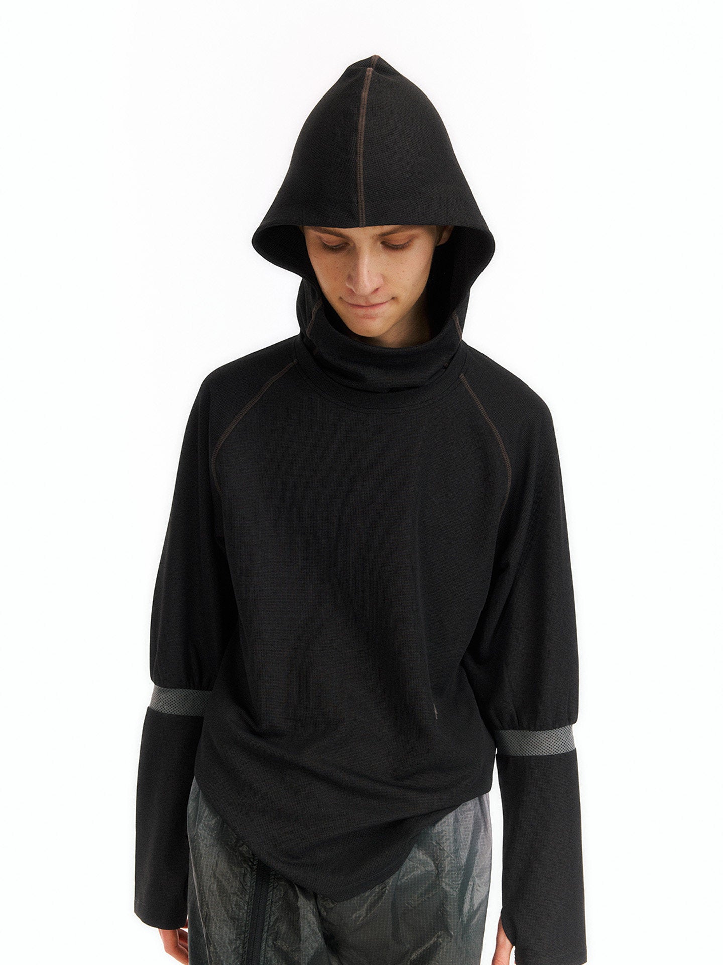 メッシュワッフルフーディー  LOM091