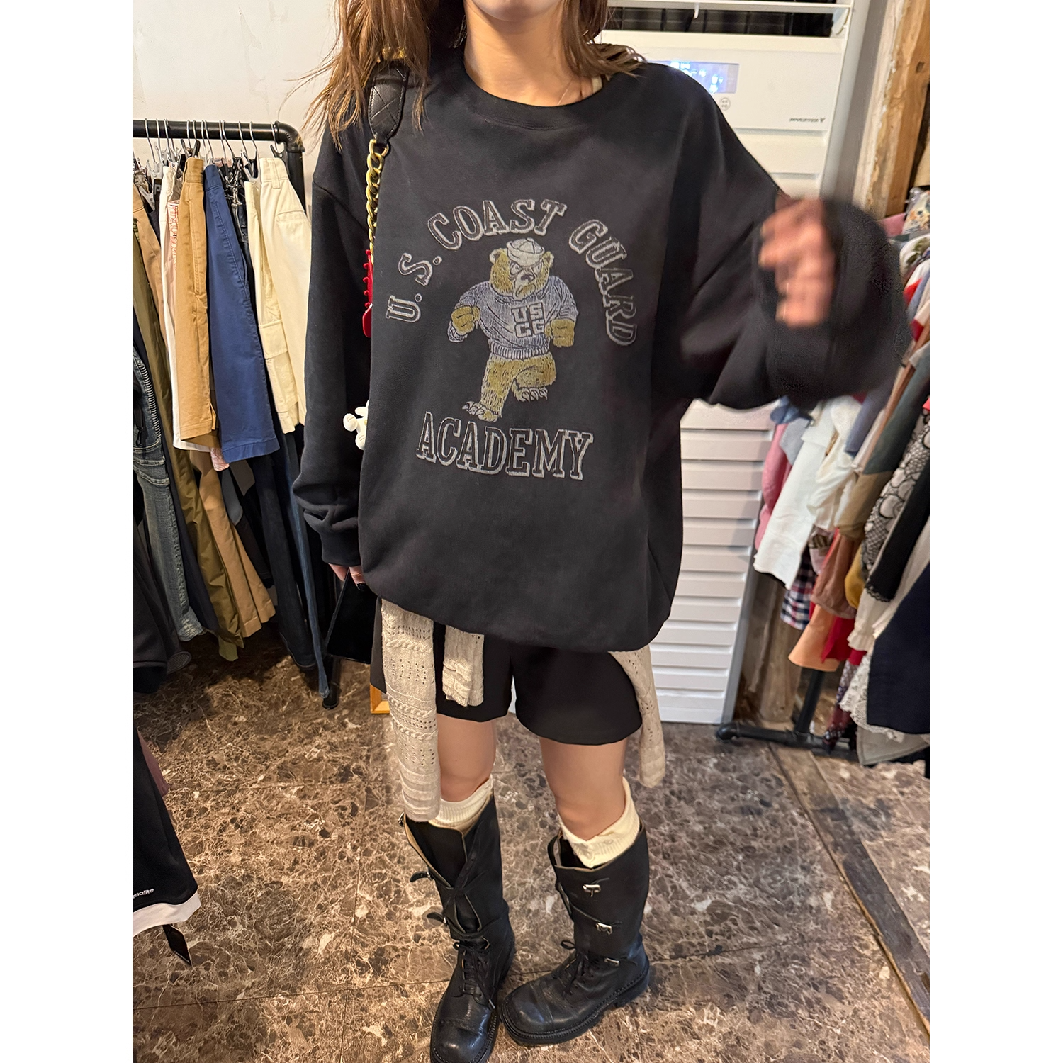 LelyMooch くまプリント古着風スウェット  LEM231