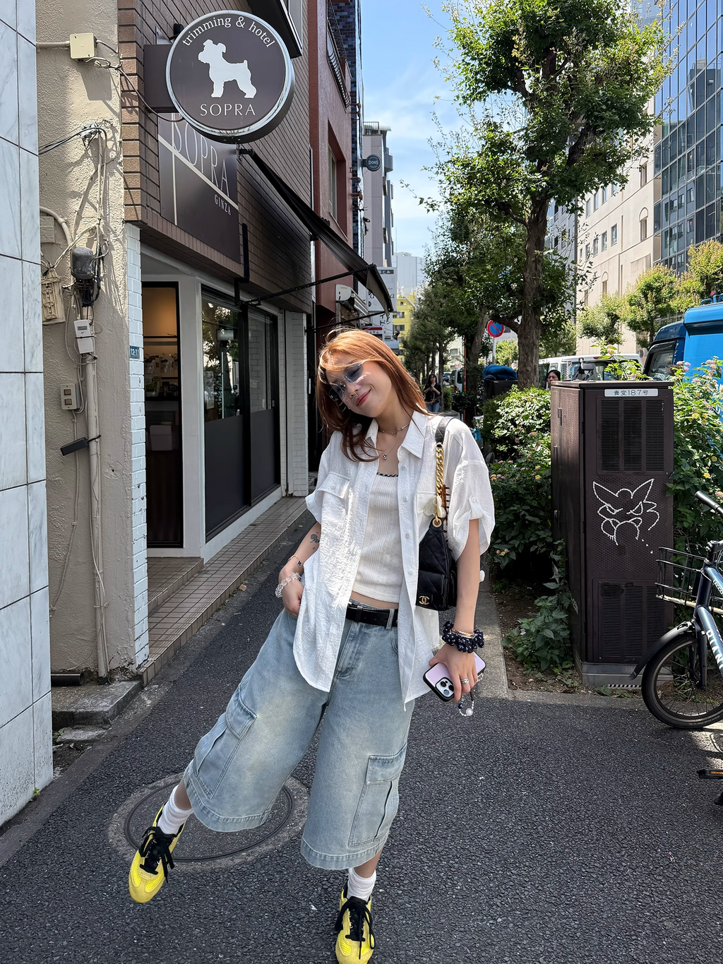 LelyMooch 体型カバー◎ カーゴデニムパンツ  LEM182