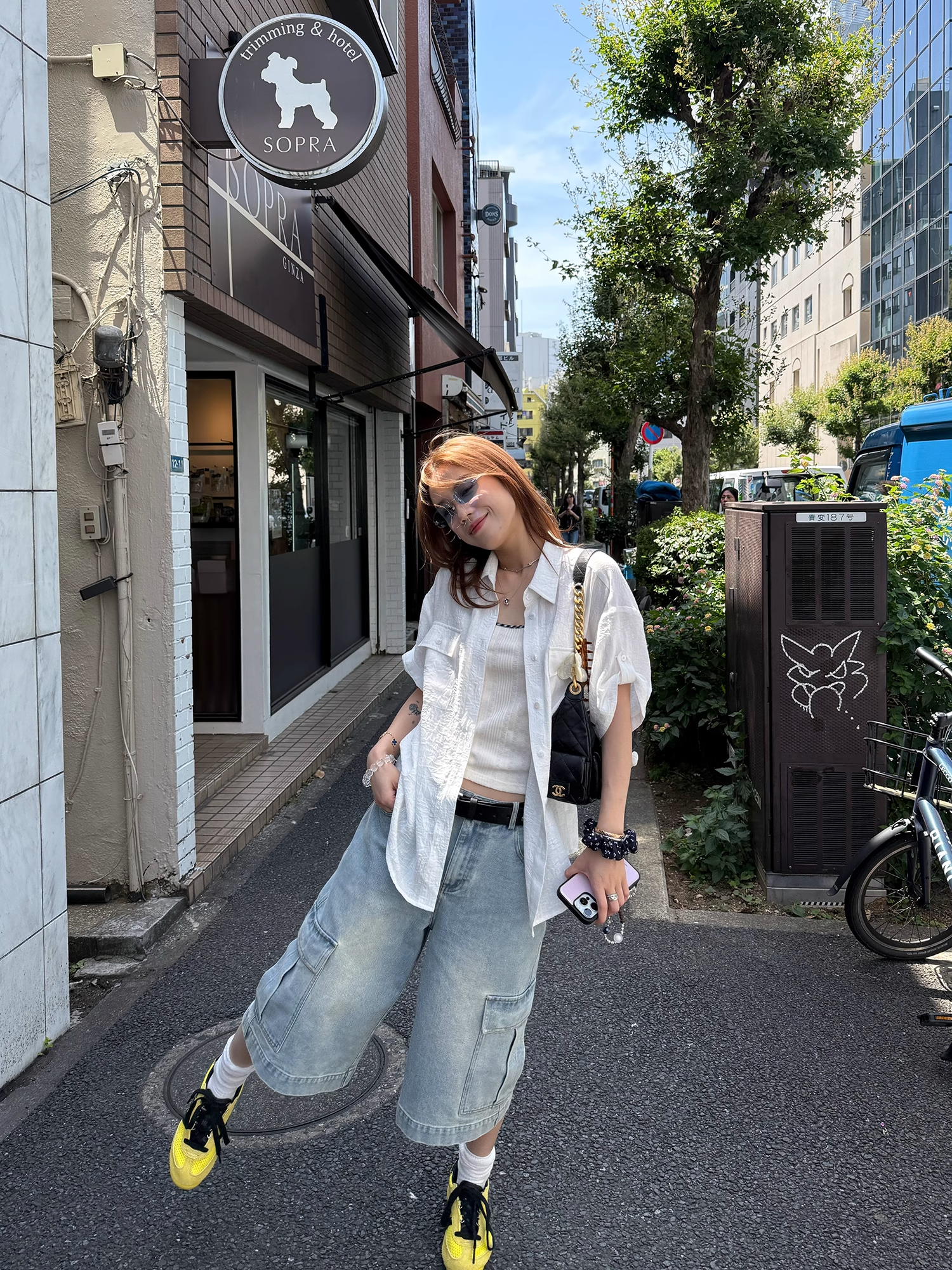 LelyMooch 体型カバー◎ カーゴデニムパンツ  LEM182