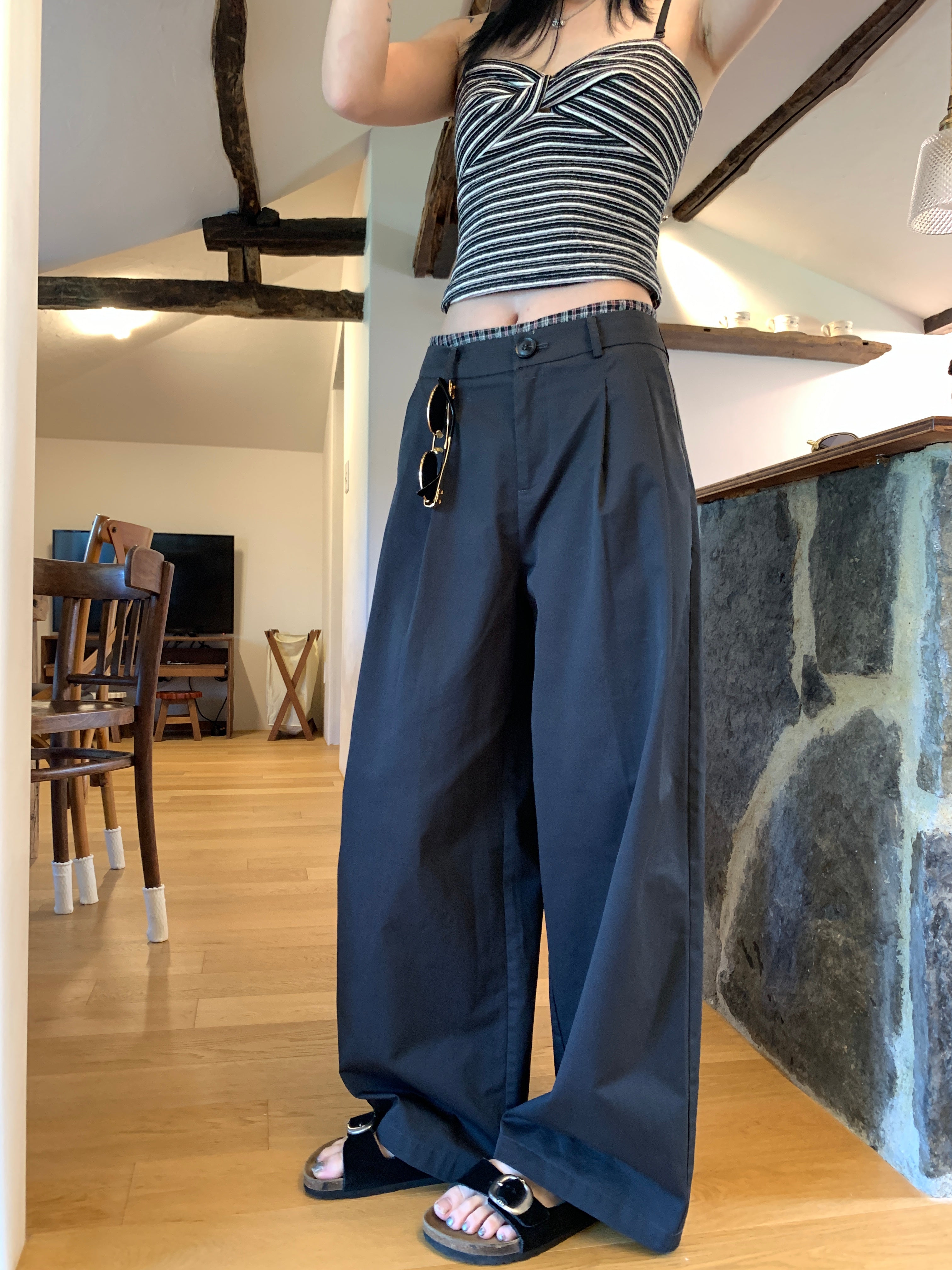 LelyMooch  ウォッシュコットン ワイドパンツ  LEM068