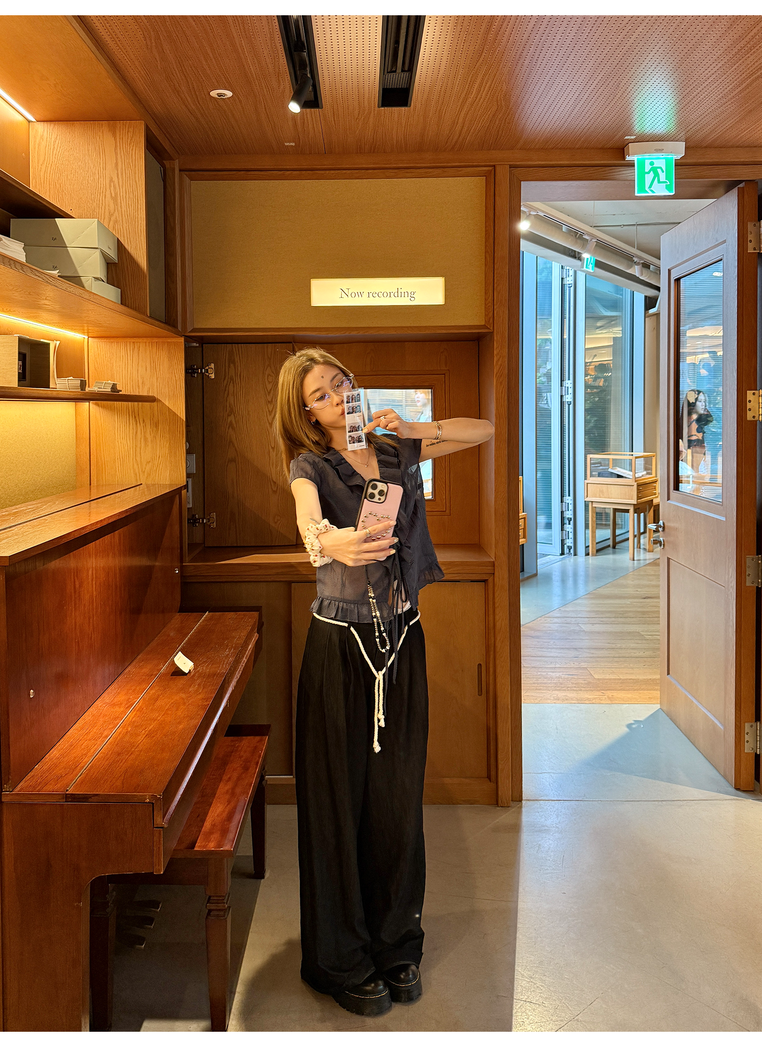 LelyMooch リボン付とろみパンツ　LEM167