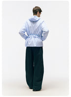3D Curved Line x Wide Silhouette Structure Tuck Design Denim Pants LOM030