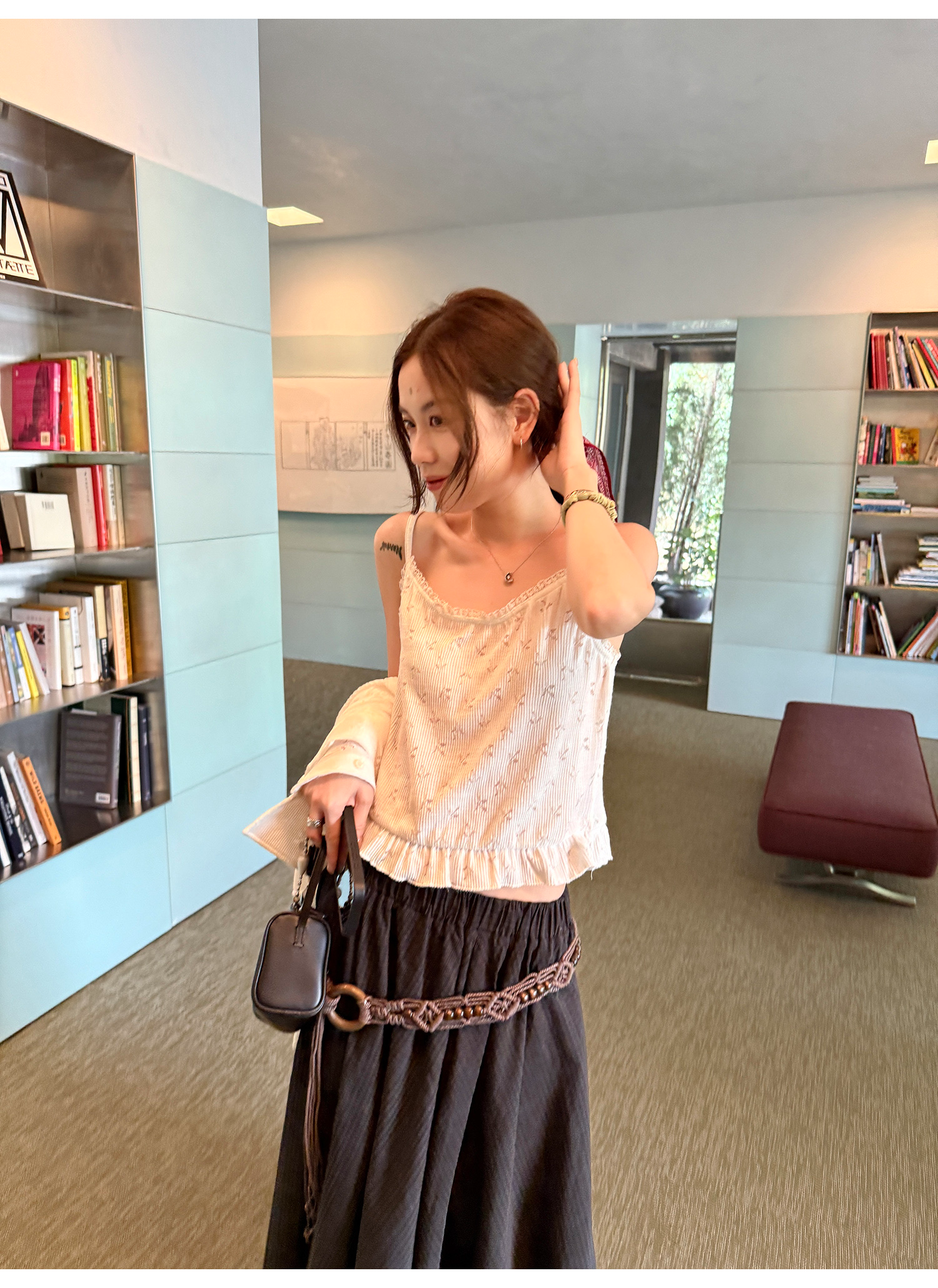 LelyMooch ニットカーデ＆レースキャミセット  LEM209