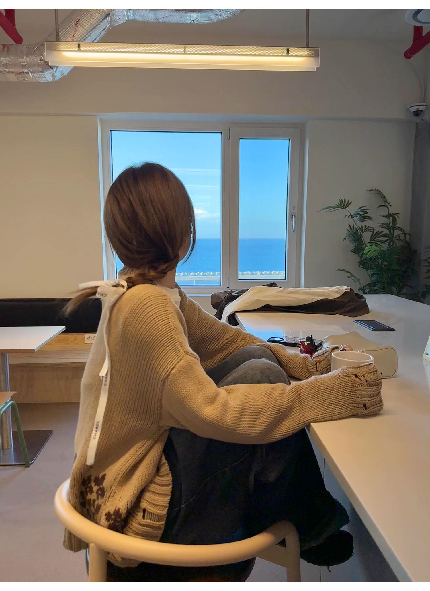 LelyMooch Vネック ニットカーディガン ポケット付き  LEM227