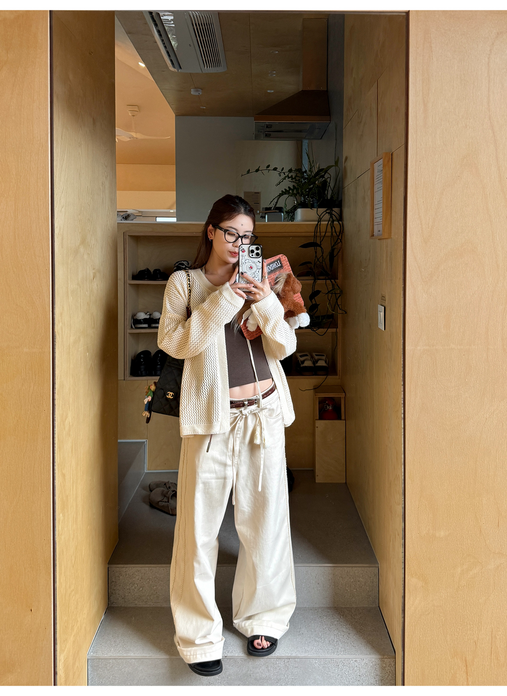 LelyMooch ゆるニットフリンジカーディガン  LEM249