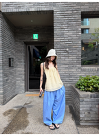 LelyMooch 爽やかブルーのバルーンカーブパンツ  LEM363