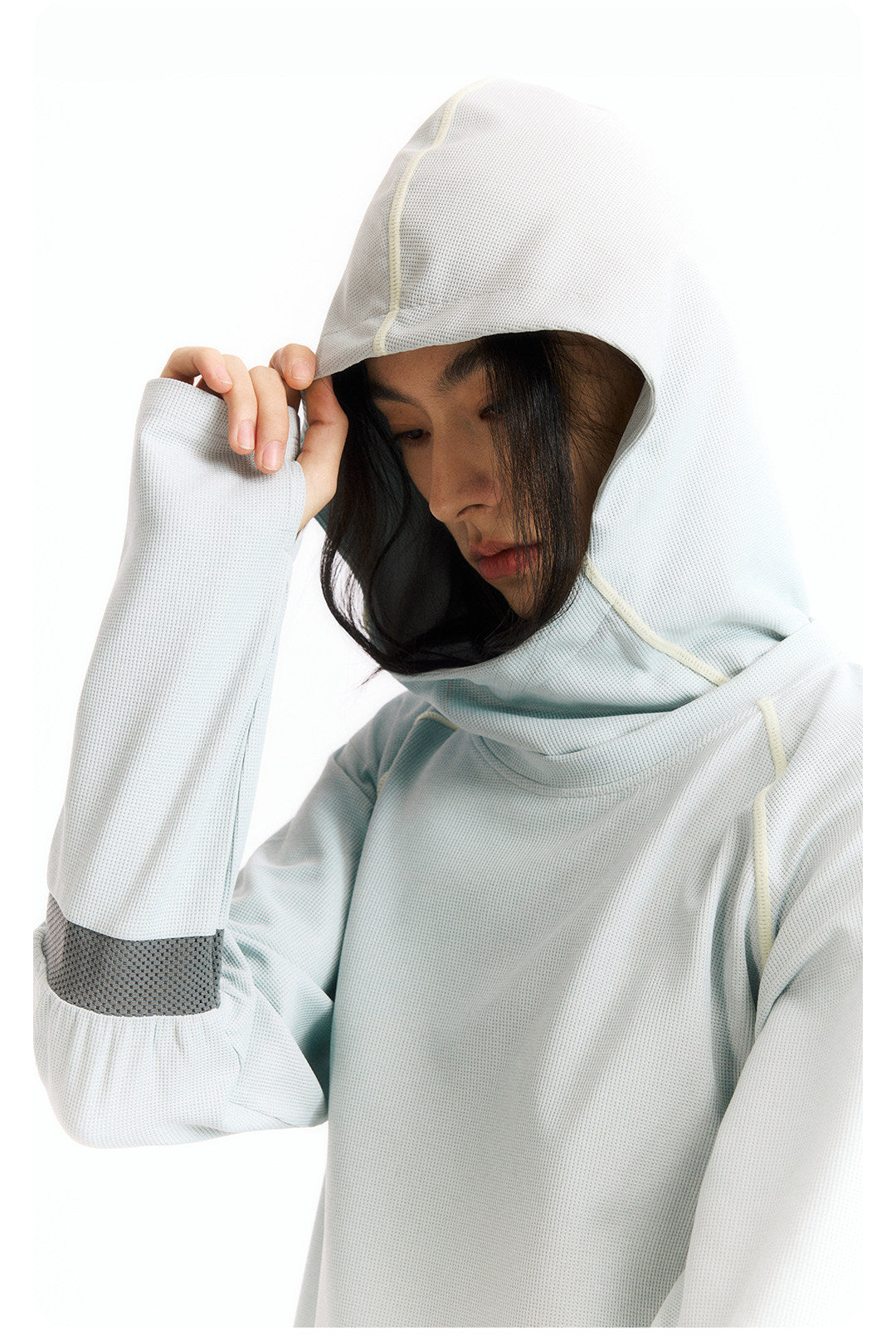 メッシュワッフルフーディー  LOM091