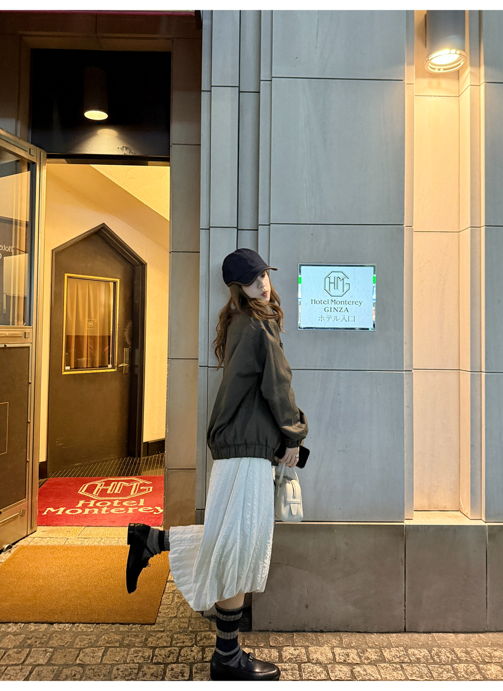 LelyMooch ドロスト ロングスカート シワ感素材 前後差  LEM288