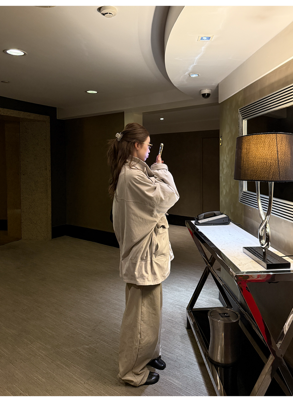 LelyMooch ウォッシュ加工×スタッズワイドパンツ　LEM243