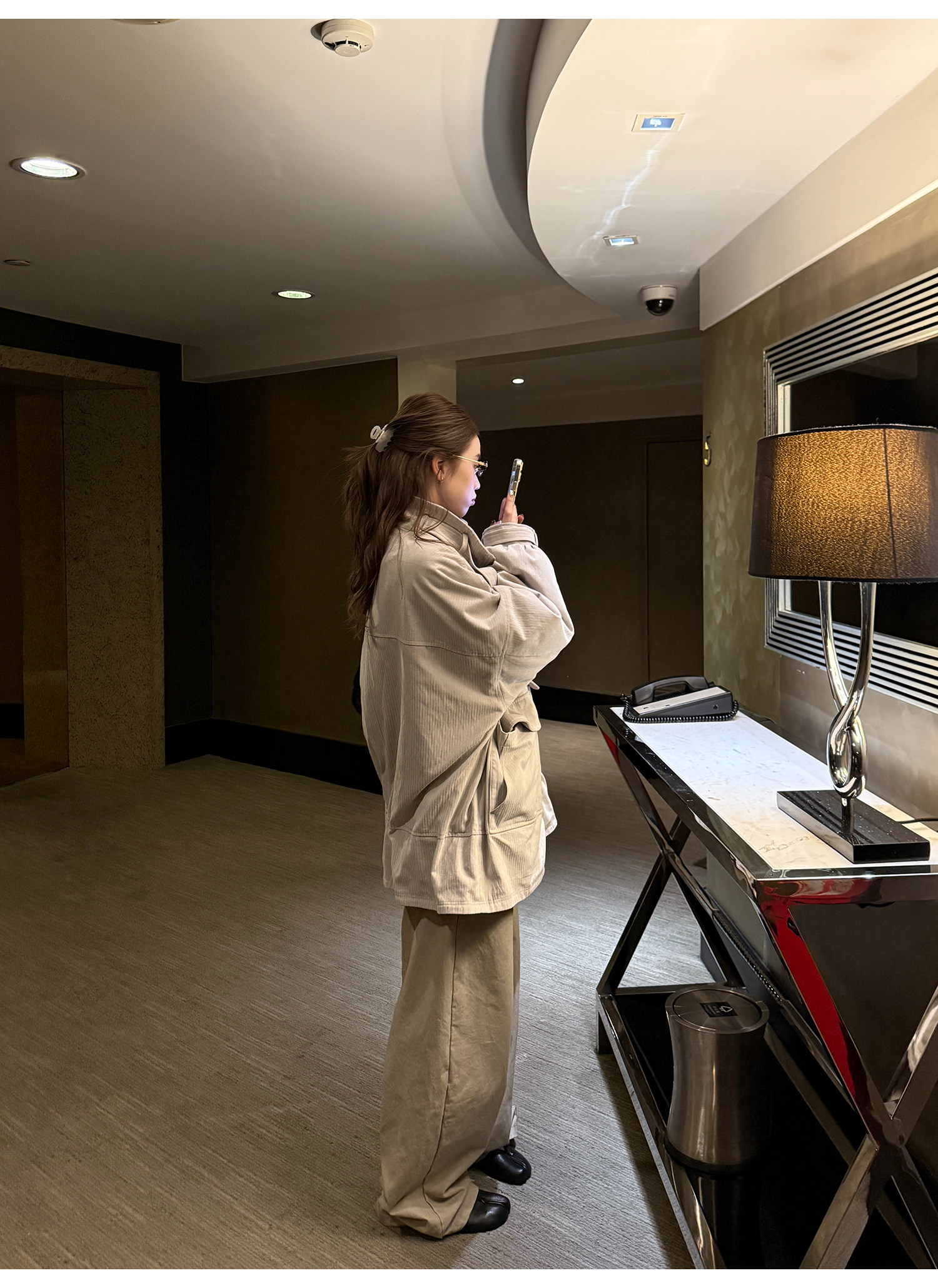 LelyMooch ウォッシュ加工×スタッズワイドパンツ　LEM243