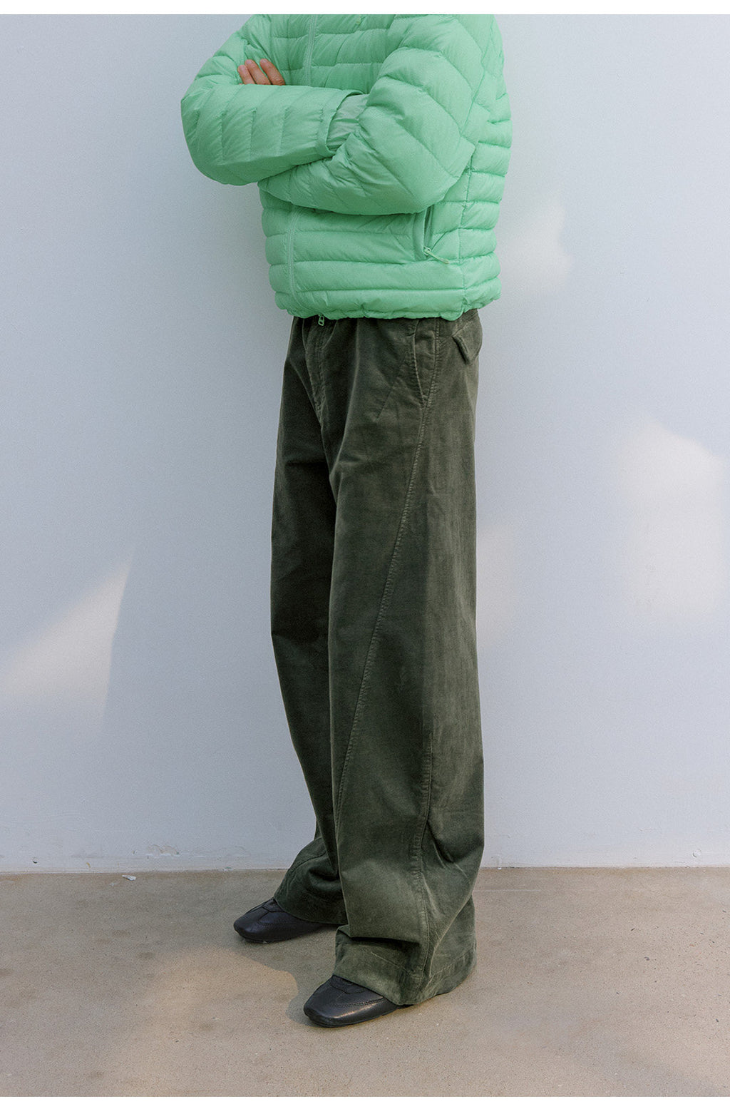 プレミアムコーデュロイ カーブパンツ  LOM109