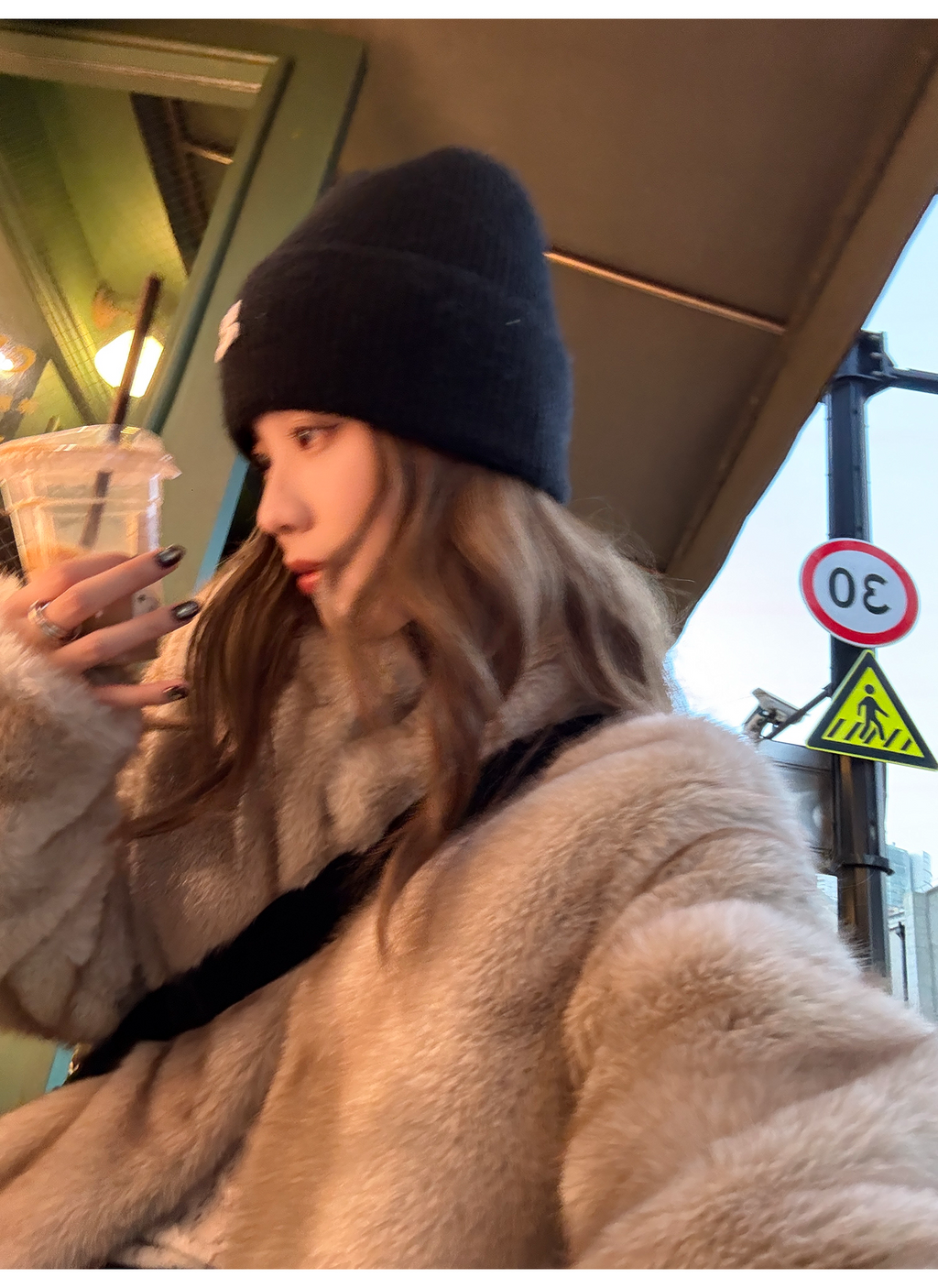 LelyMooch ふわふわエコファーコート｜オートミール  LEM268