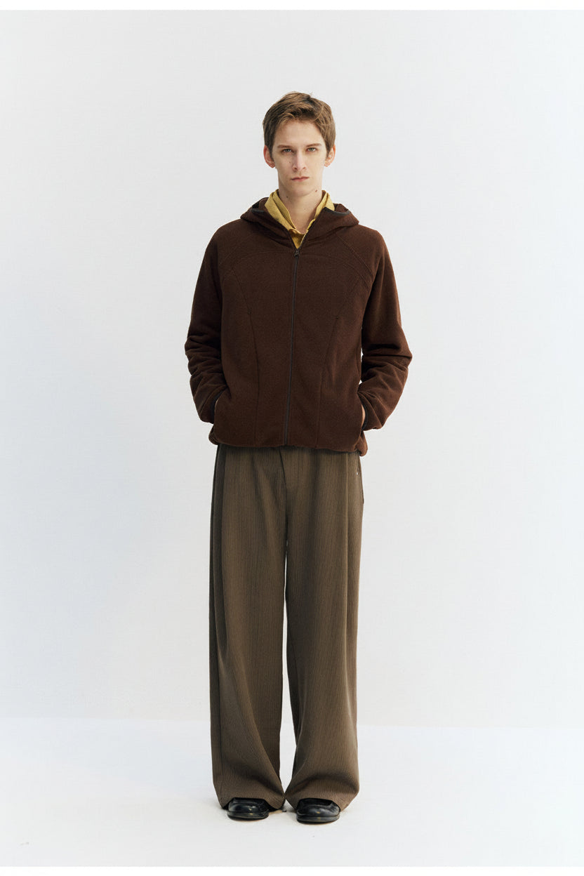 リヨセル混　不規則前立て ワイドパンツ LOM046