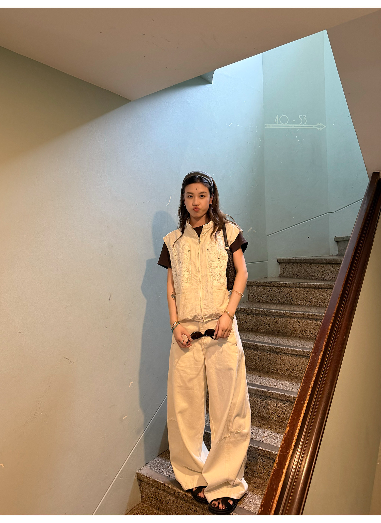 LelyMooch 落ち感カーブ デニムワイドパンツ  LEM337