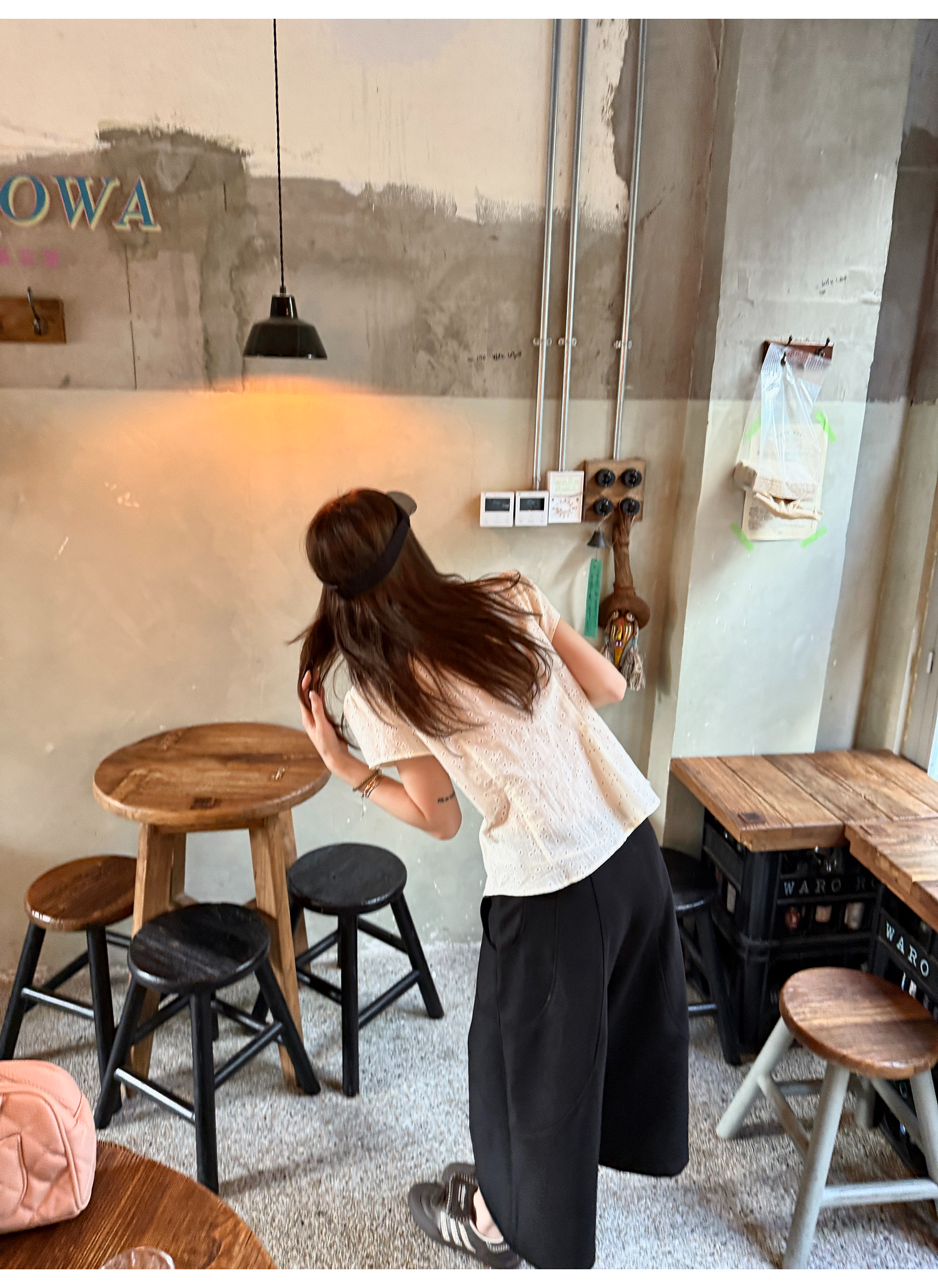 LelyMooch Aライン ワイドパンツ七分丈  LEM202