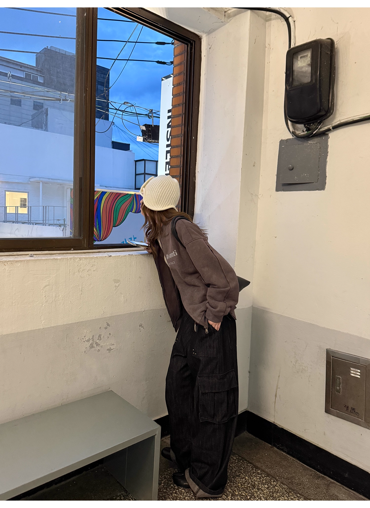 LelyMooch セルビッジ黒デニムパンツ　LEM257