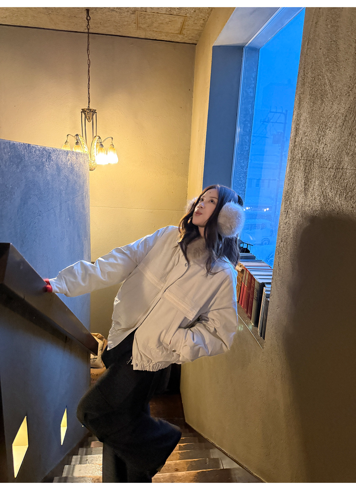 LelyMooch 取り外し襟付き 中綿ショートアウター  LEM305