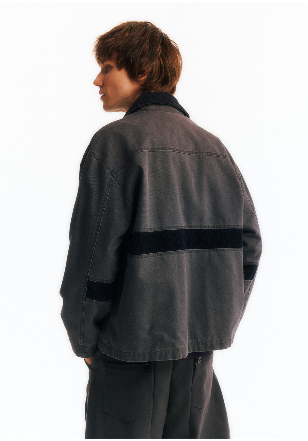 2WAYカラー フライトバックルコーデュロイショートジャケット  LOM045