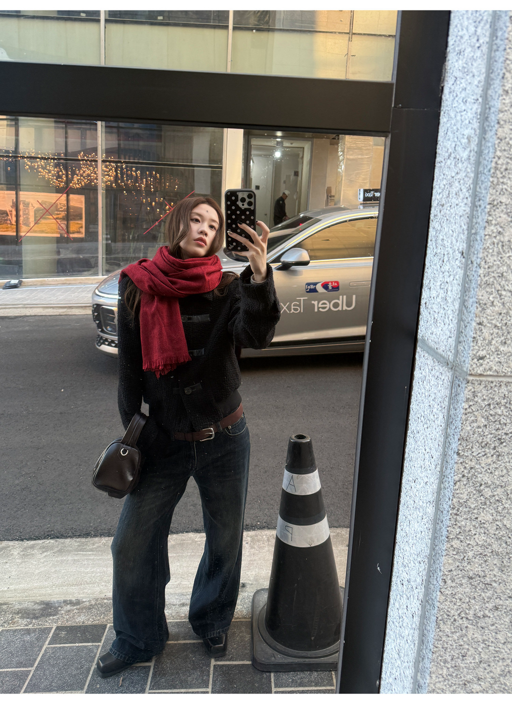 LelyMooch 色落ち加工 ストレートデニムパンツ　LEM304