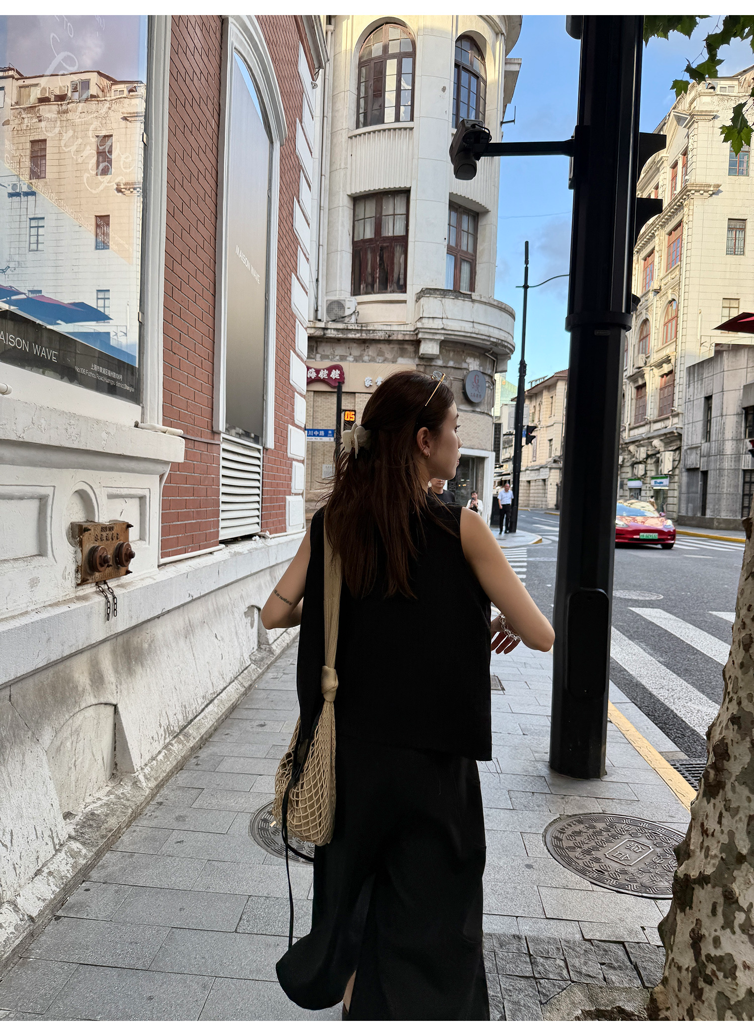 LelyMooch 配色チェック柄ノースリーブベスト  LEM218