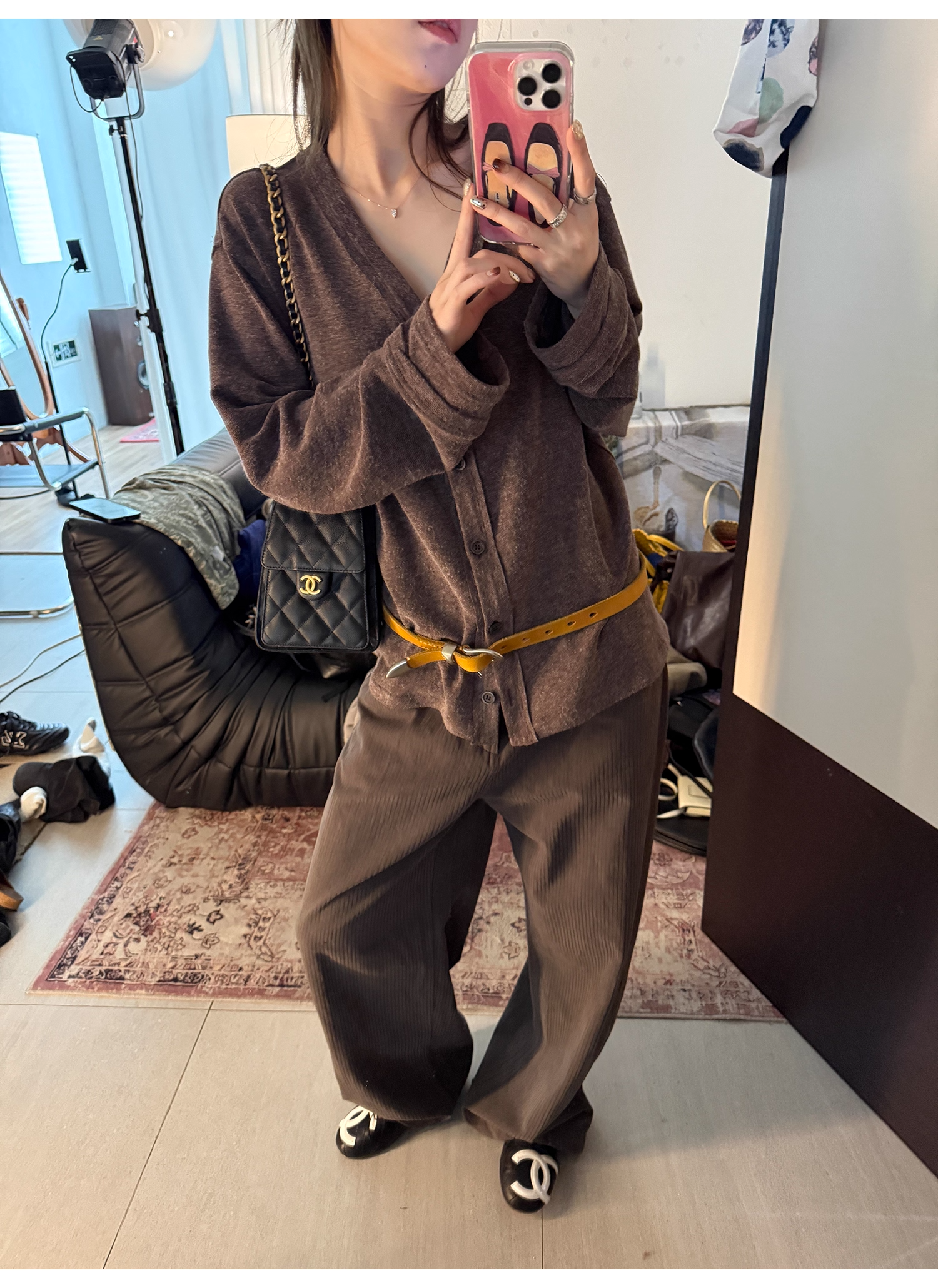 LelyMooch ダークグレーストライプパンツ  LEM244