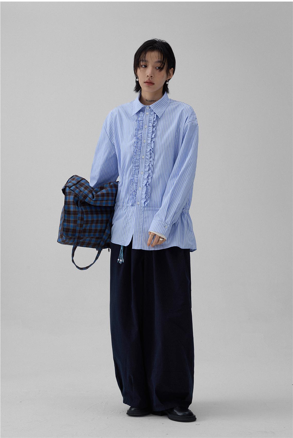 LoomL  ブルーストライプシャツ  LOM011