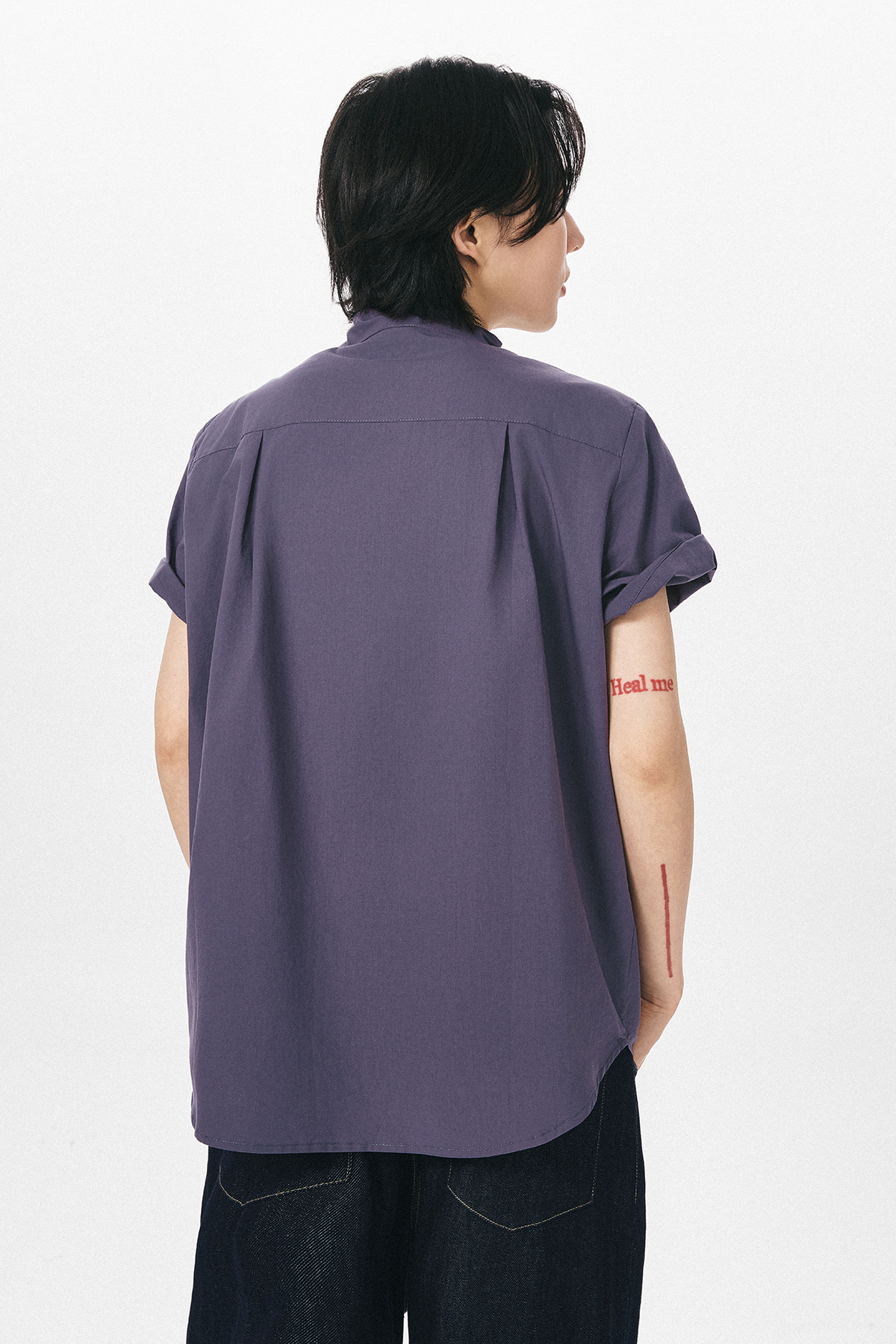 フリルリボン付き半袖シャツ  LOM028