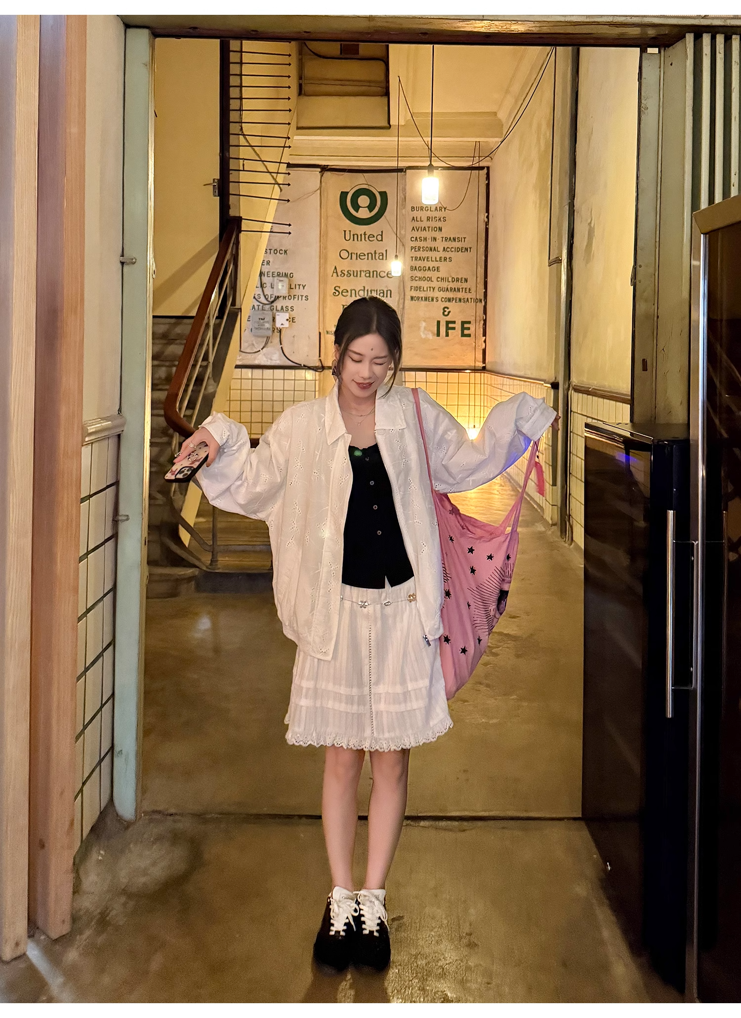 LelyMooch  白 スカート ミニ 透け防止  LEM105