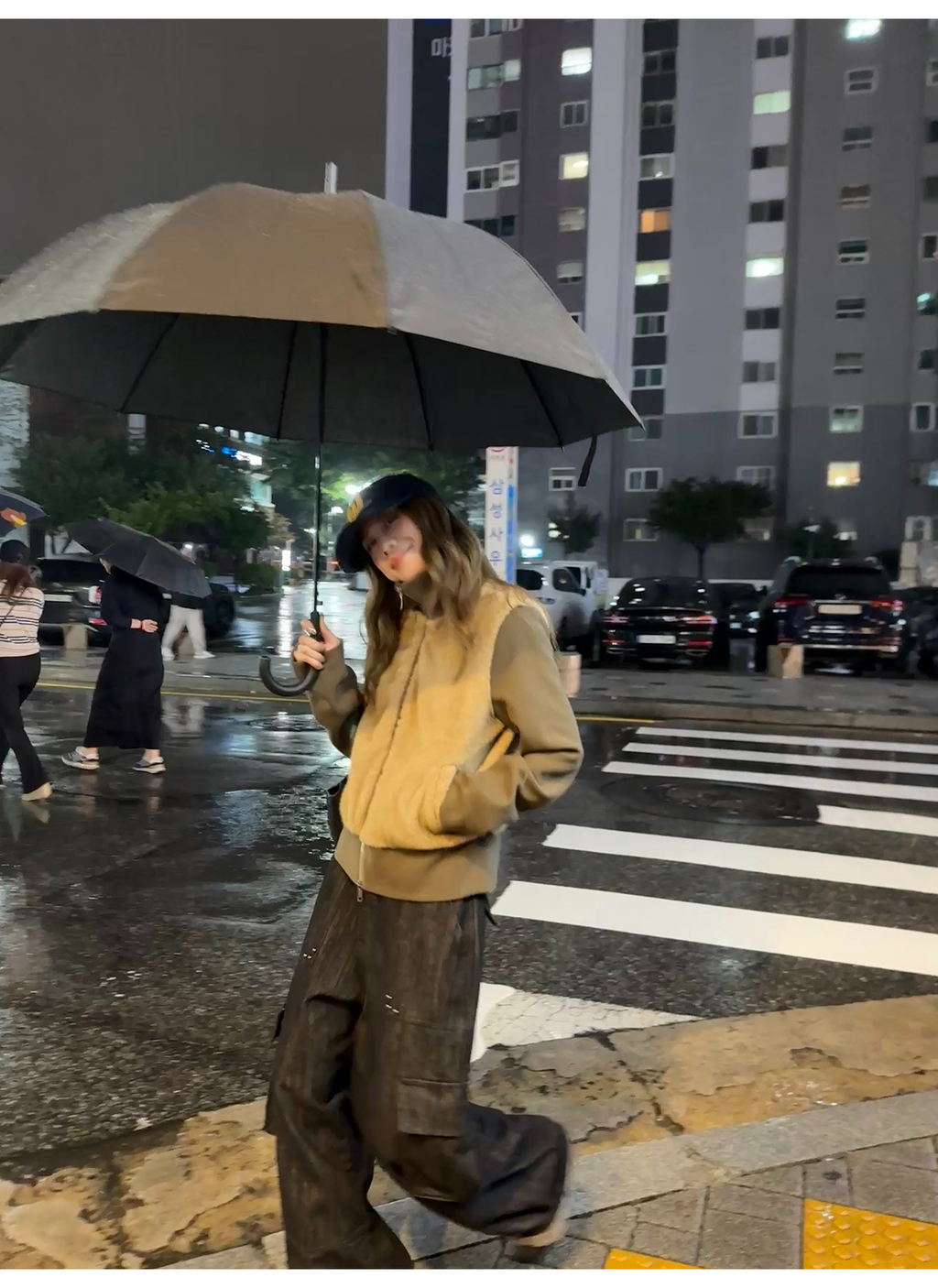 LelyMooch フェイクファー切り替え立ち襟コート  LEM252