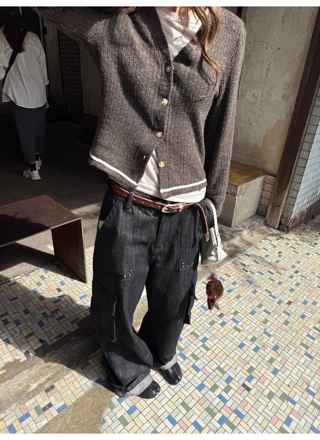 LelyMooch セルビッジ黒デニムパンツ　LEM257