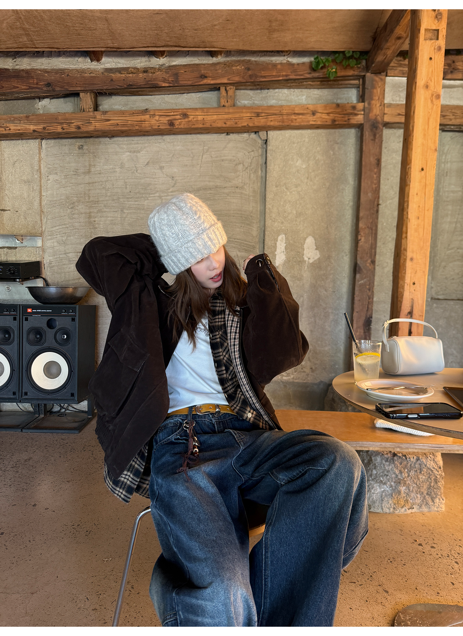 LelyMooch ヴィンテージ風 猫爪ワイドパンツ  LEM225