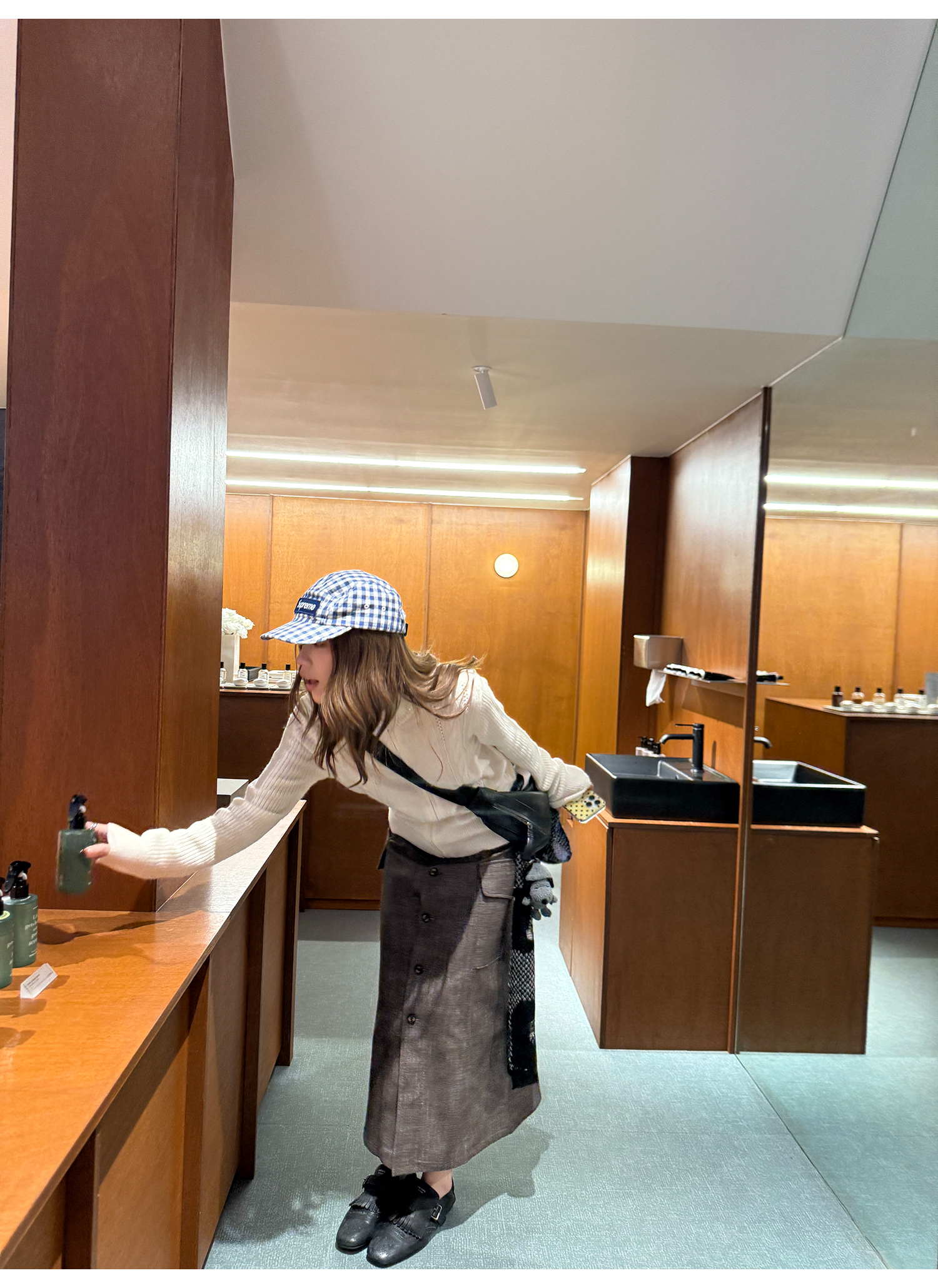 LelyMooch ウール100% ケーブルジップハイネックニット  LEM260