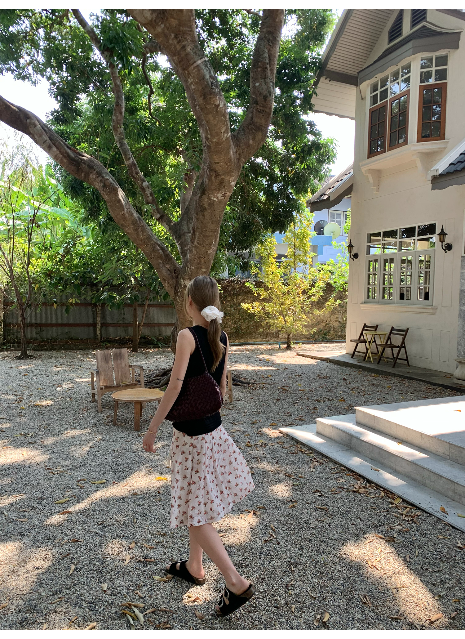 LelyMooch  レトロ小花柄プリーツシフォンスカート  LEM143