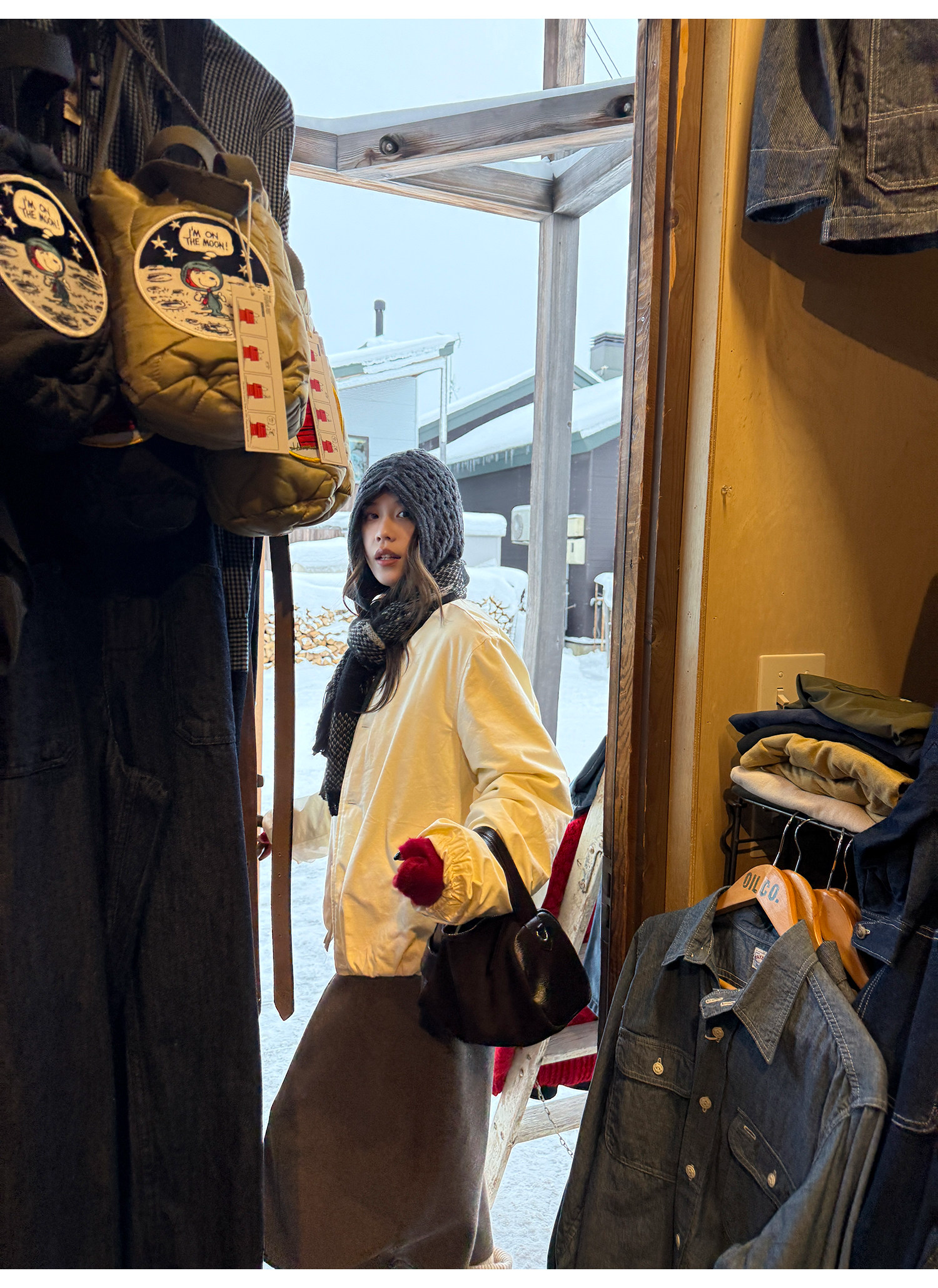 LelyMooch マフラー付き 中綿ブルゾン  LEM306