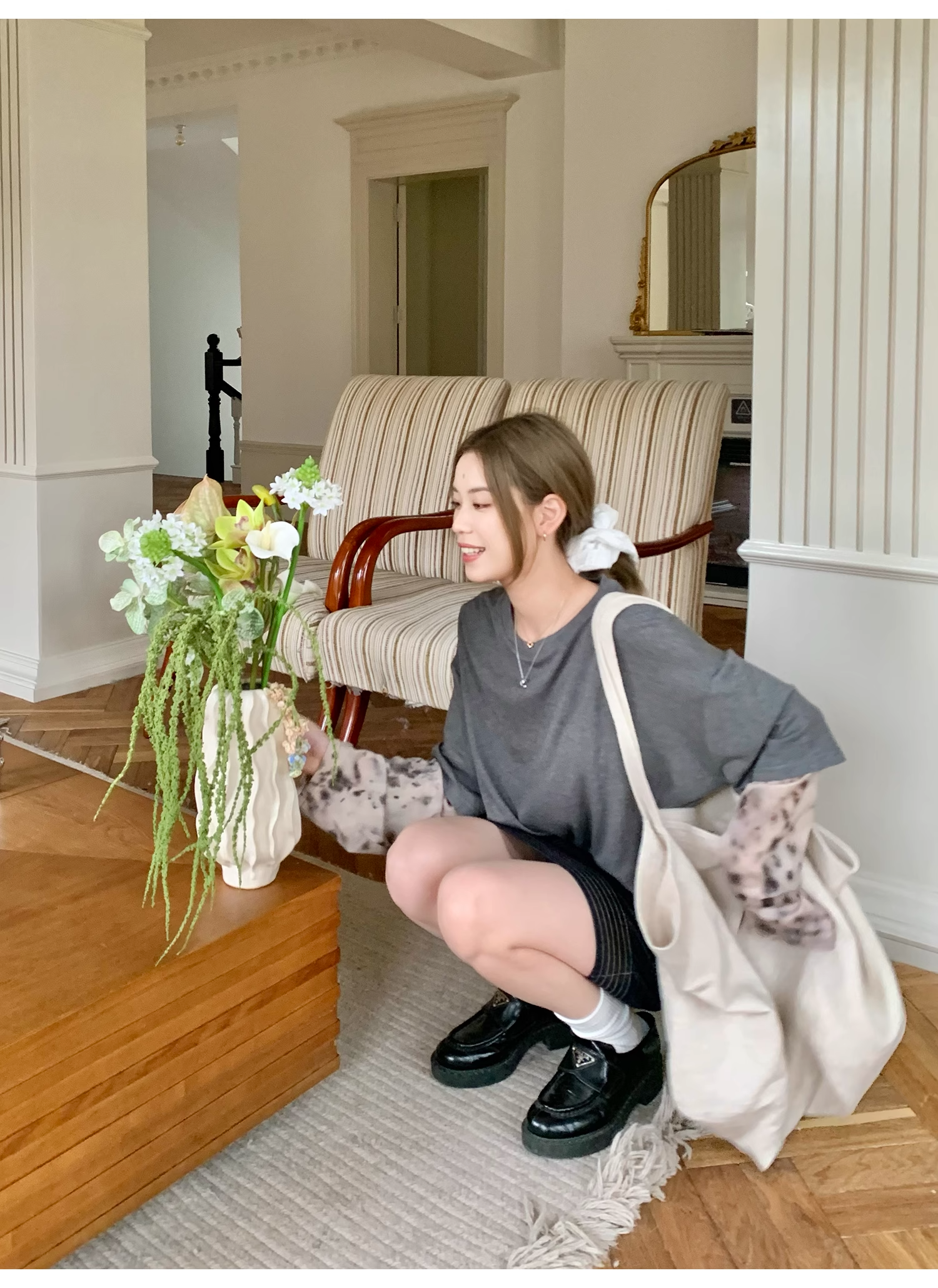 LelyMooch  レオパード柄袖  ロンTシャツ  LEM117