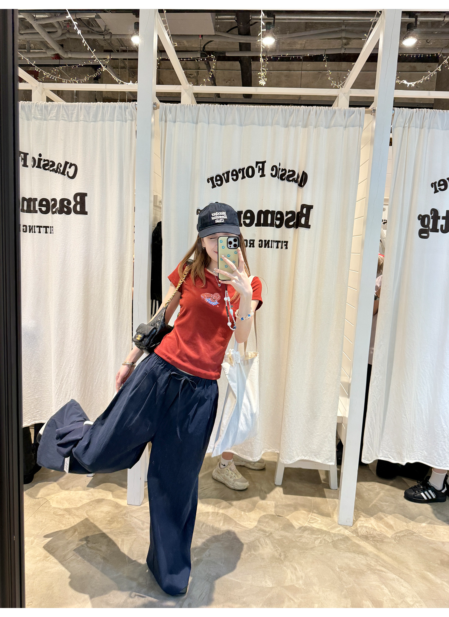 LelyMooch ユニセックス ドローストリング ワイドパンツ  LEM196
