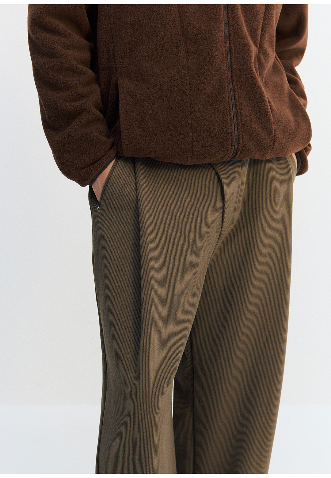 リヨセル混　不規則前立て ワイドパンツ LOM046