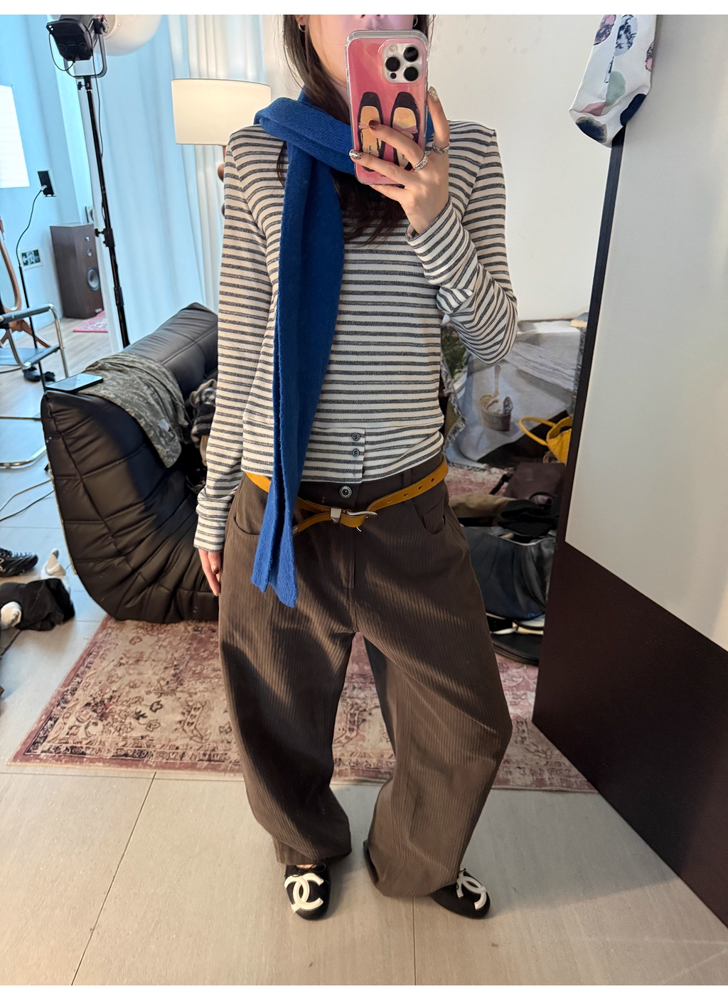 LelyMooch ダークグレーストライプパンツ  LEM244