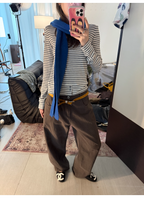 LelyMooch Dark Gray Stripe Pants LEM244