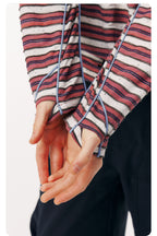 Striped Half-Zip Long Sleeve LOM104