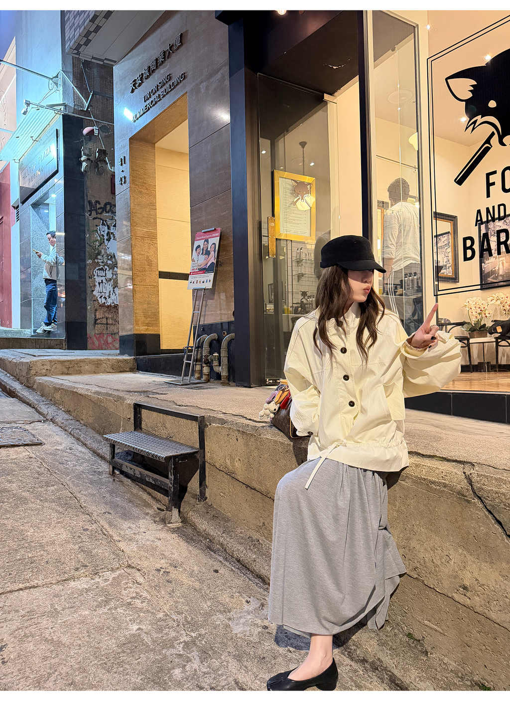 LelyMooch 立ち襟 ドロスト ミドル丈コート  LEM317