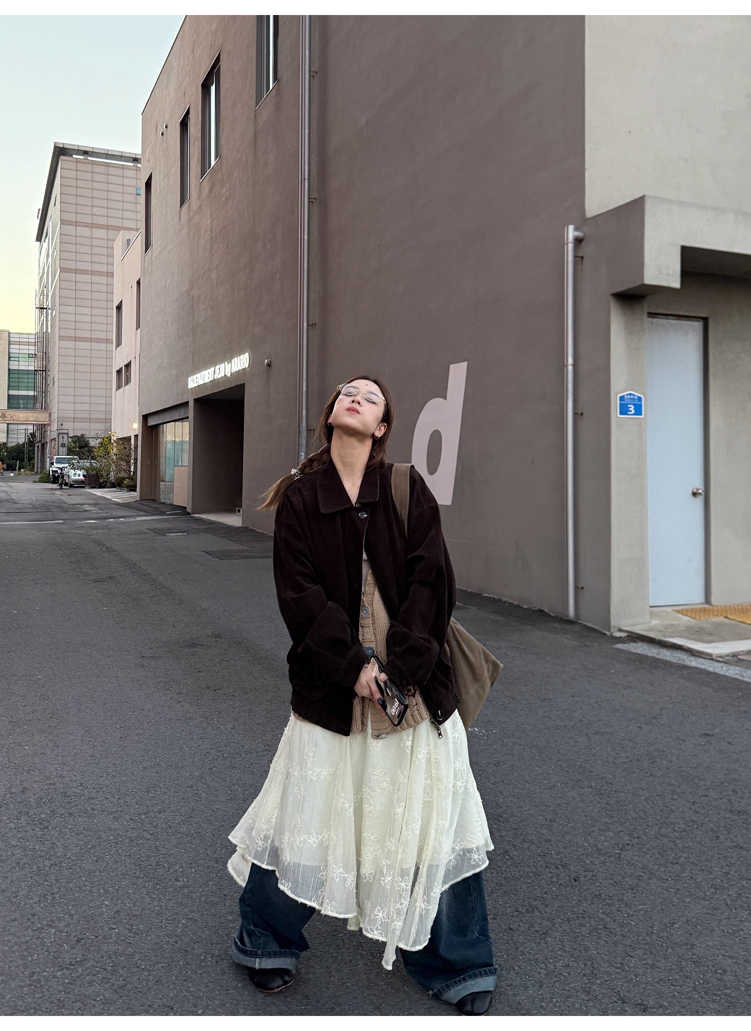 LelyMooch Vネック ニットカーディガン ポケット付き  LEM227