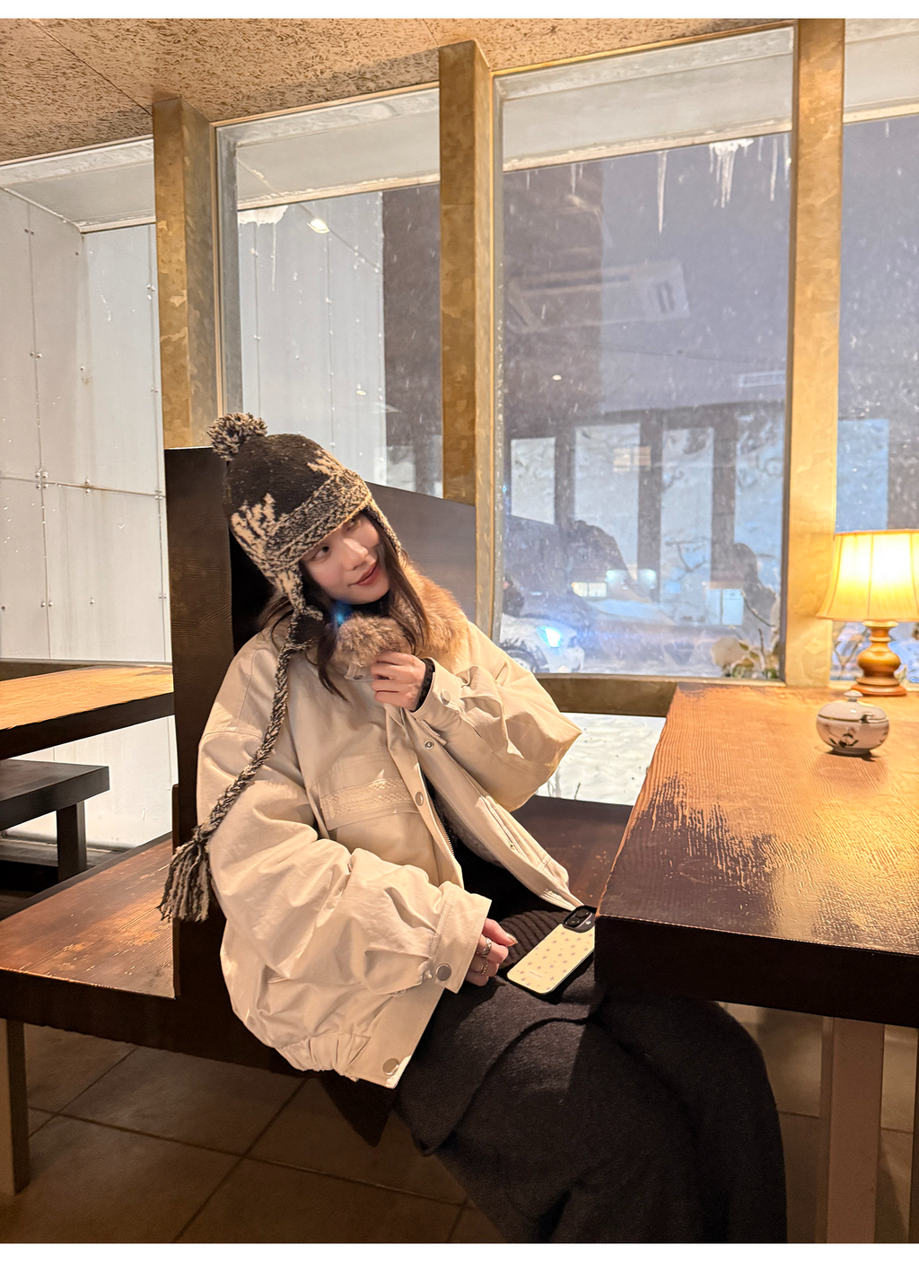 LelyMooch 取り外し襟付き 中綿ショートアウター  LEM305