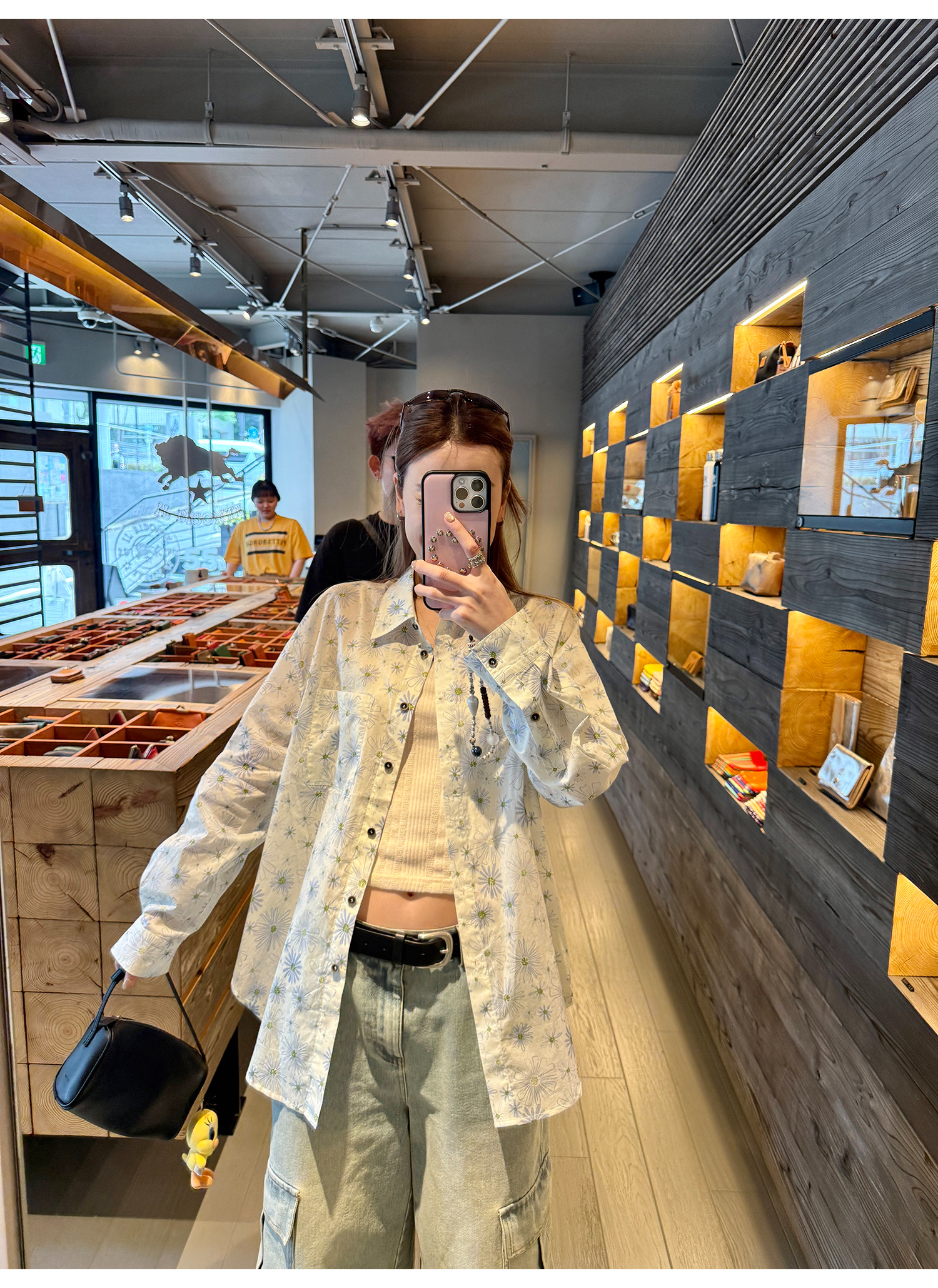 LelyMooch夏の透け感シャツ｜小花柄・UV対策  LEM187